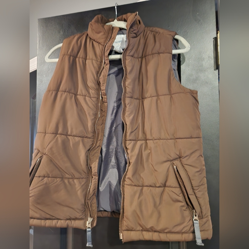 Old Navy Brown Quilted Puffer Vest